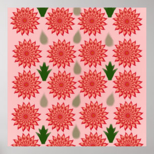 Affiche Motif personnalisé de fleurs printanières pour la