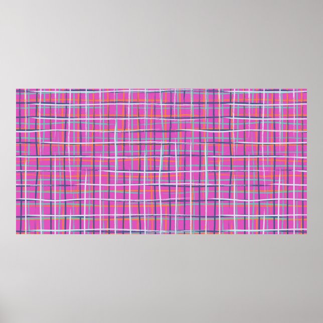Affiche motif plaid vintage sans soudure (Devant)