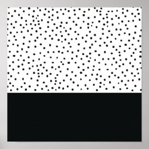 Affiche Motif pois moderne noir blanc