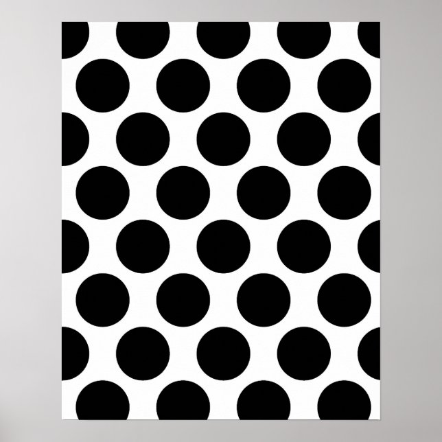 Affiche Motif Polkadot noir et blanc (Devant)