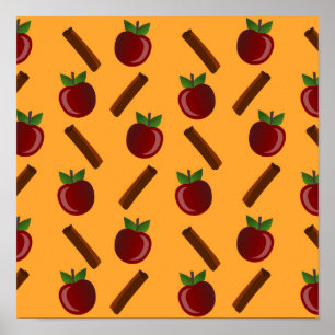 Affiche Motif pomme cannelle
