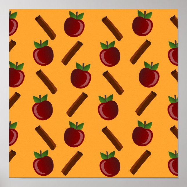 Affiche Motif pomme cannelle (Devant)