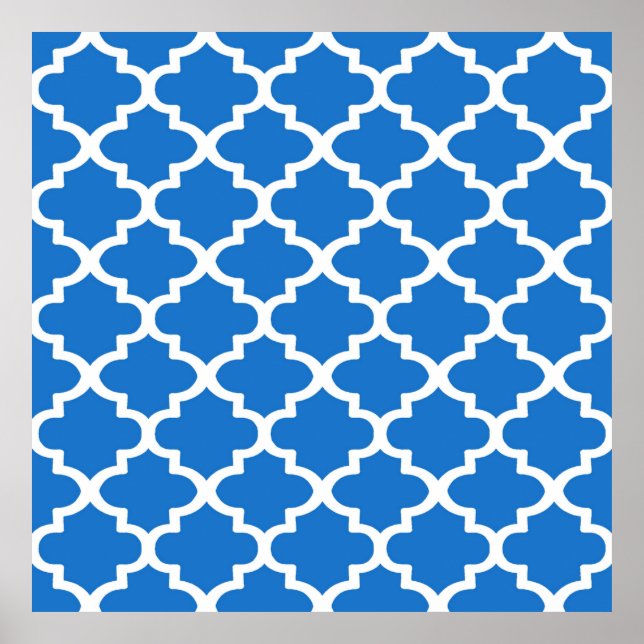Affiche Motif Quatrefoil En Bleu Classique (Devant)