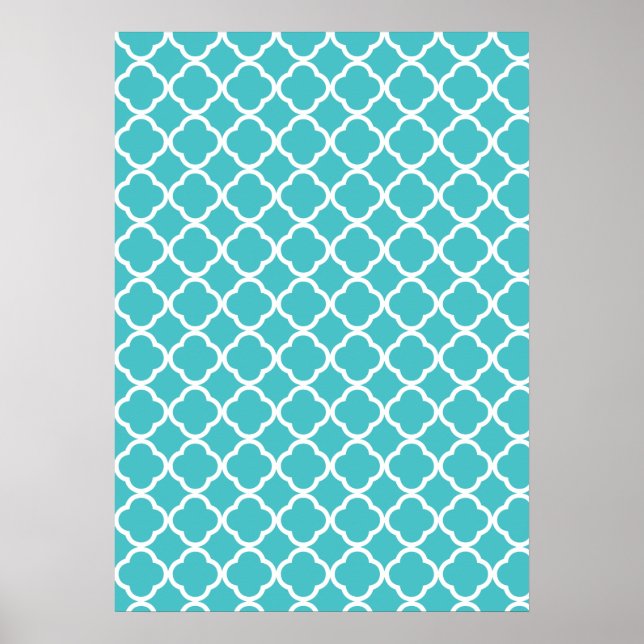 Affiche Motif Quatrefoil turquoise (Devant)
