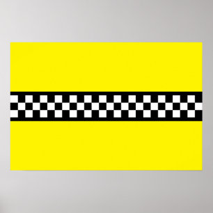 Affiche Motif rayure Taxi Check