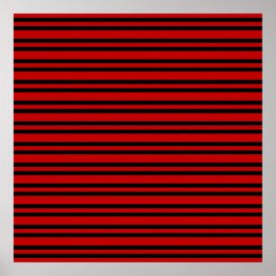Affiche Motif Rayures Rouge Noir