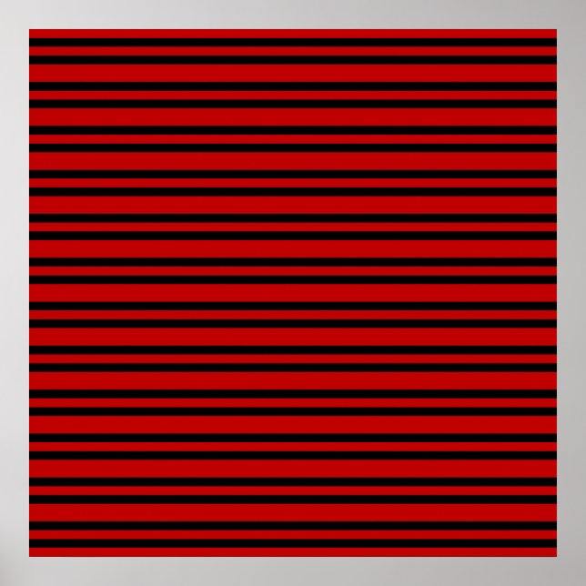 Affiche Motif Rayures Rouge Noir (Devant)