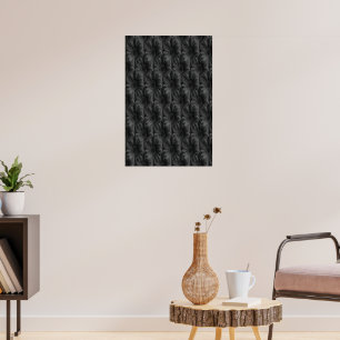Affiche Motif réaliste des chrysanthèmes noirs - Noir