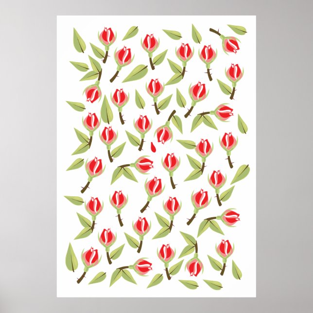 Affiche Motif Red Rose (Devant)