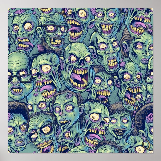 Affiche Motif répétable Zombie (Devant)