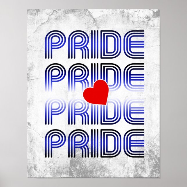 Affiche Motif Rétro Cœur en Cuir (Devant)