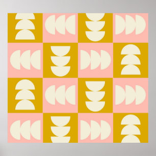 Affiche Motif rétro moderne et géométrique du milieu du si