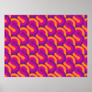 Affiche Motif rétro motif