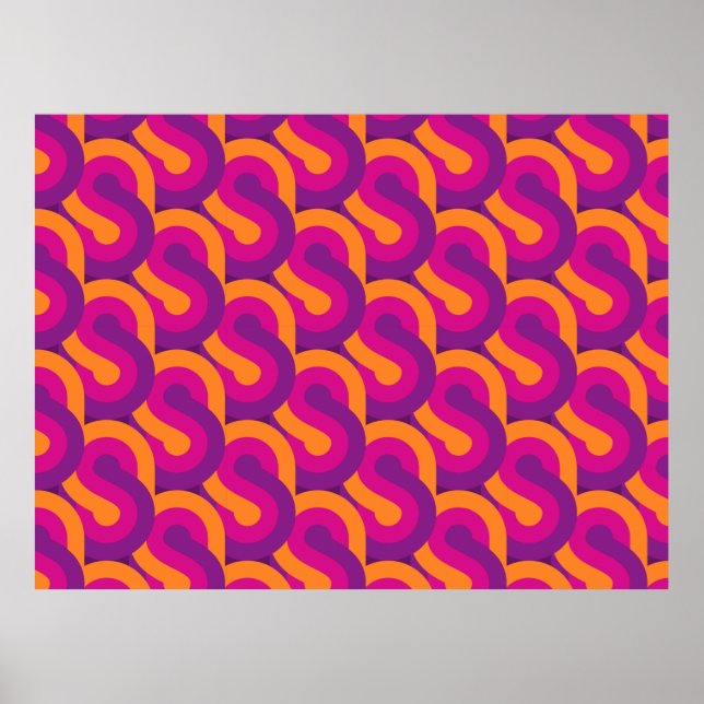 Affiche Motif rétro motif (Devant)