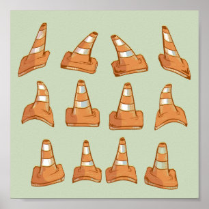 Affiche Motif Road Cone