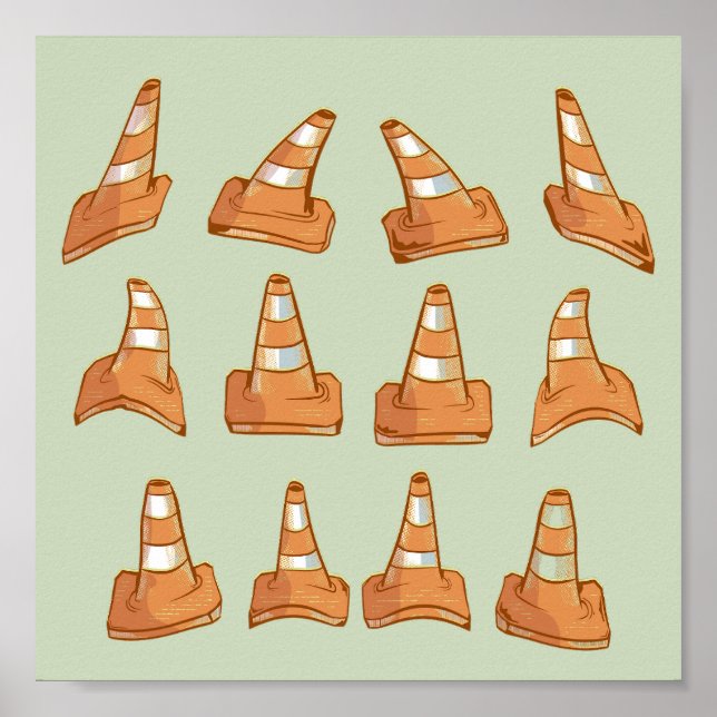 Affiche Motif Road Cone (Devant)