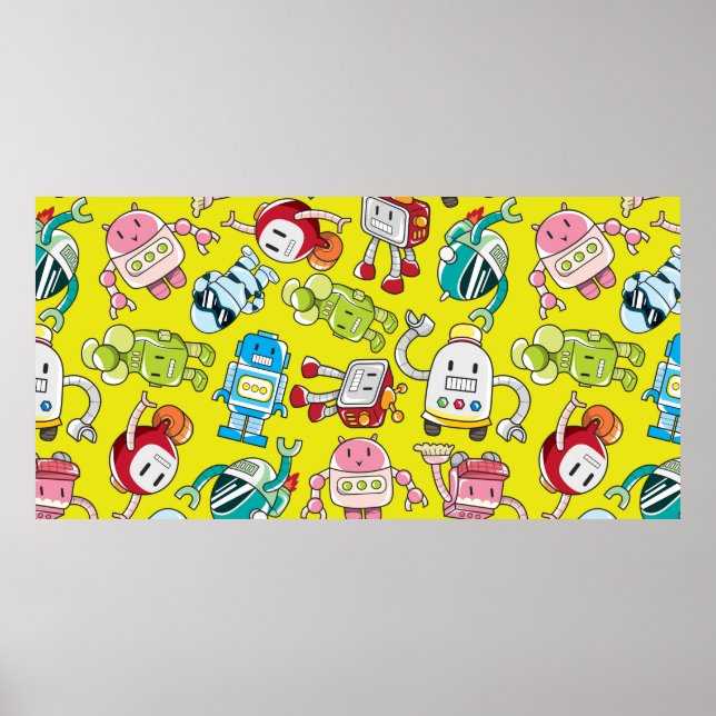 Affiche motif robot transparent (Devant)