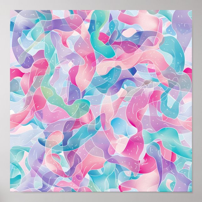 Affiche Motif ruban abstrait pastel (Devant)