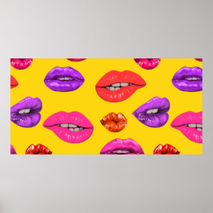 Affiche Motif sans charme dans le style années 80, glamou