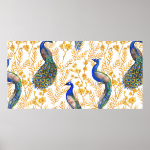 Affiche Motif sans couture à l'aquarelle dessiné à la main