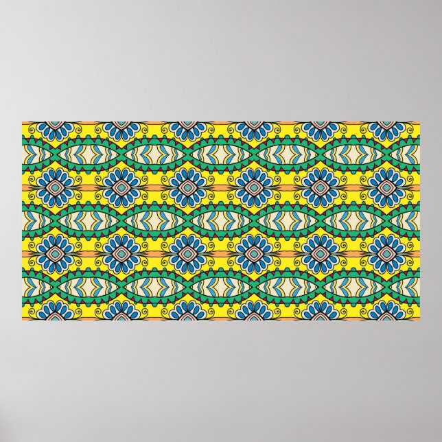 Affiche Motif sans couture abstrait dessiné à la main. Déc (Devant)