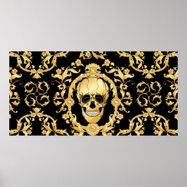 Affiche Motif sans couture, arrière - plan En baroque, roc (Devant)