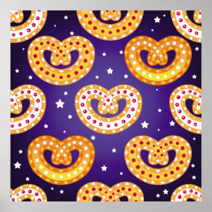 Affiche Motif sans couture avec bonbons de Noël. Vintage