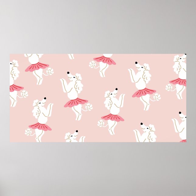 Affiche Motif sans couture avec de mignons chiens de canic (Devant)