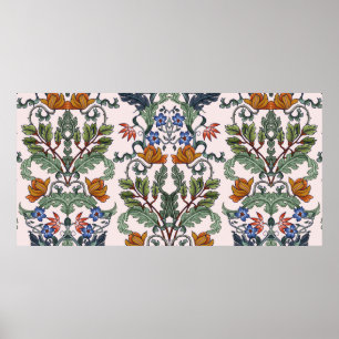 Affiche Motif sans couture avec des fleurs dans le style a