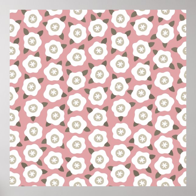 Affiche Motif sans couture avec des fleurs mignonnes sur l (Devant)