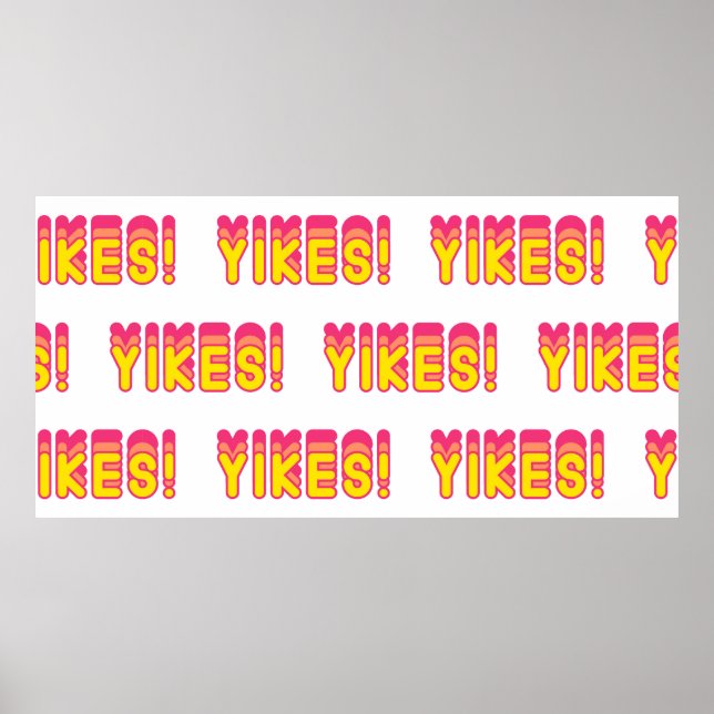Affiche Motif sans couture avec des mots "Yikes !". paroi  (Devant)