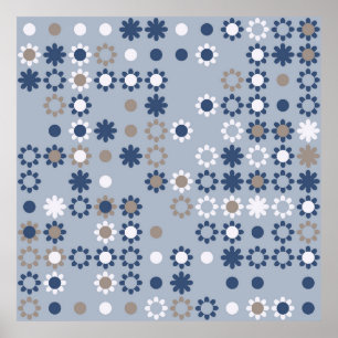 Affiche Motif sans couture avec éléments colorés, vintage 