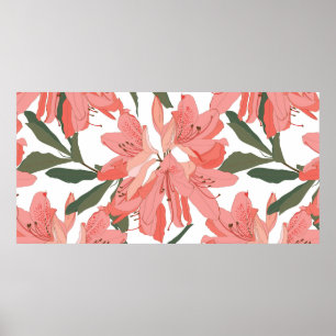 Affiche Motif sans couture avec fleur d'Oleander. Compe fl