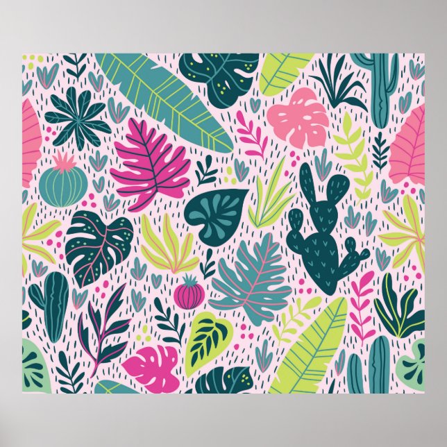 Affiche Motif sans couture avec forêt tropicale sauvage. T (Devant)