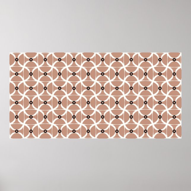 Affiche Motif sans couture avec lignes ondulées blanches e (Devant)