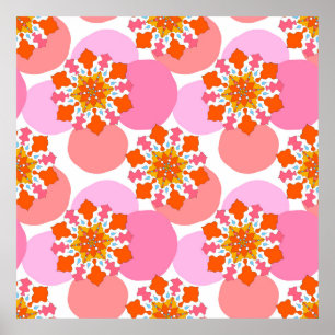 Affiche Motif sans couture avec mandalas colorées. Briller