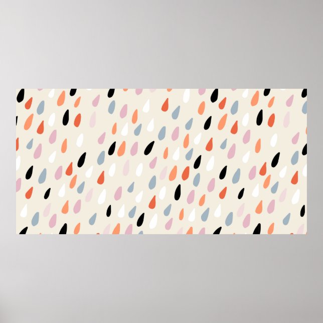 Affiche Motif sans couture avec taches dessinées à la main (Devant)