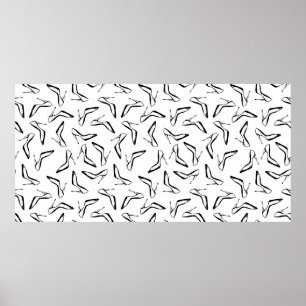 Affiche Motif sans couture avec talons hauts glamor chauss
