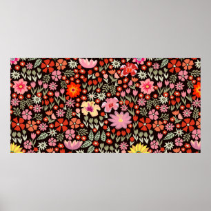 Affiche Motif sans couture avec tulipe de tournesol