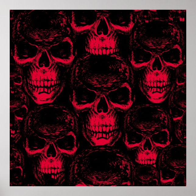 Affiche Motif sans couture avec un sinistre risque humain  (Devant)