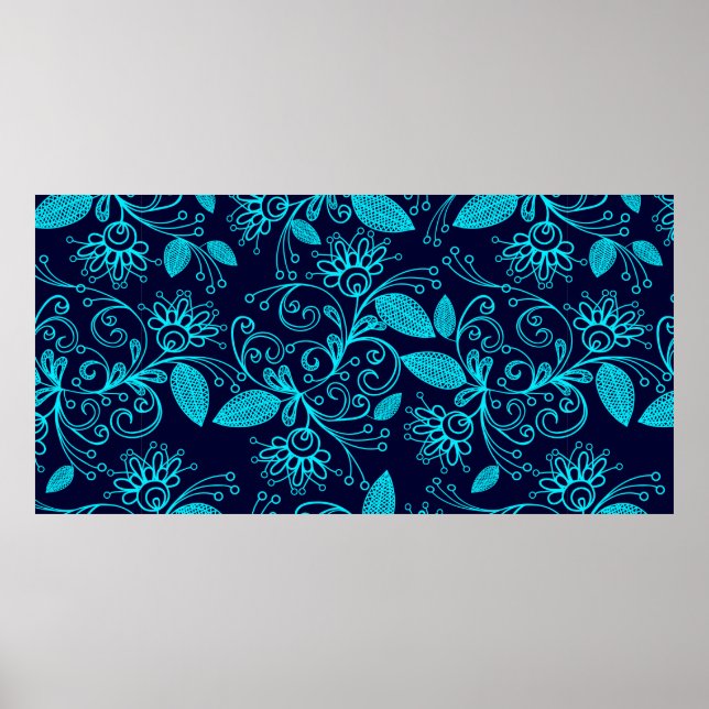 Affiche Motif sans couture de couleur bleue abstraite sur  (Devant)