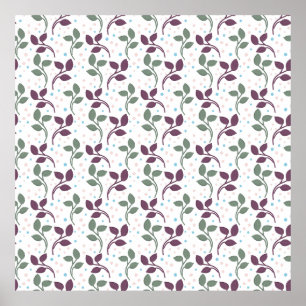 Affiche Motif sans couture de feuille minimal   Botanique 