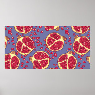 Affiche Motif sans couture de grenade.