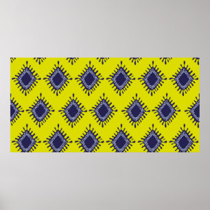 Affiche Motif sans couture de la tribu ikat moderne