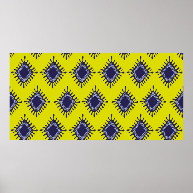 Affiche Motif sans couture de la tribu ikat moderne (Devant)
