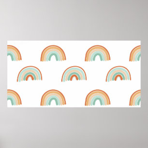 Affiche Motif sans couture de l'arc-en-ciel abstrait dessi