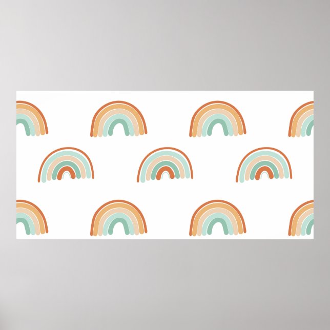 Affiche Motif sans couture de l'arc-en-ciel abstrait dessi (Devant)