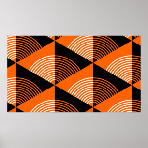 Affiche Motif sans couture de style japonais avec triangle