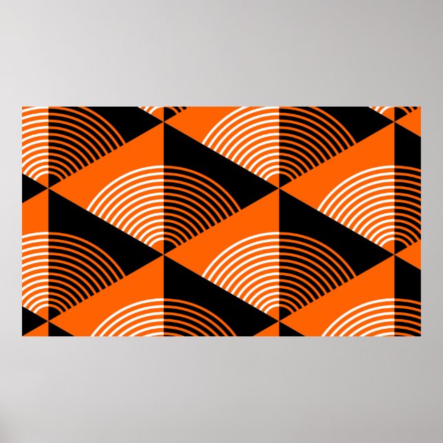 Affiche Motif sans couture de style japonais avec triangle (Devant)