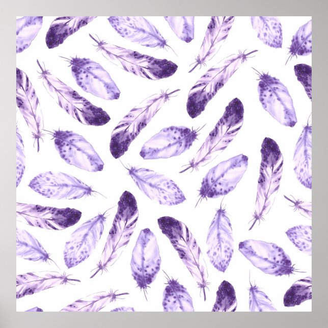 Affiche Motif sans couture décorative avec plumes. Waterco (Devant)